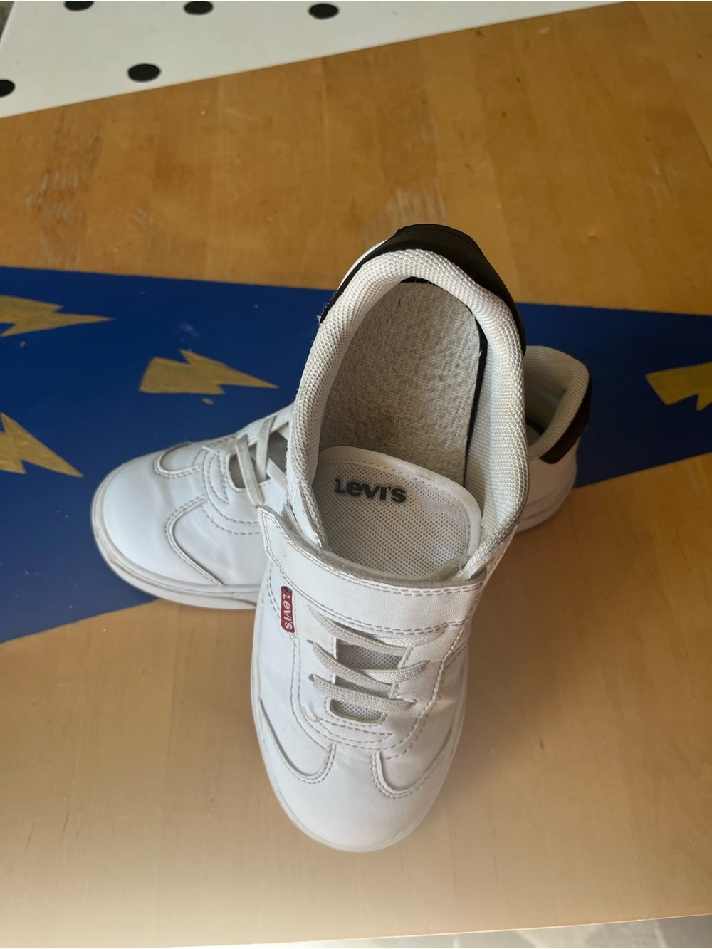 Levi's Kids White Sneakers with Black Heel Accent